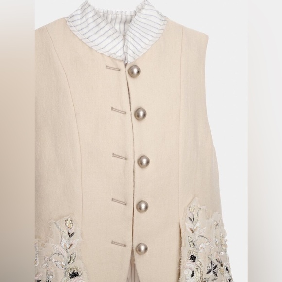 Zara ⚜️Atelier, RARE Wool Embroidered Tailcoat Vest S Cream. Limited Edition NWT - Picture 3 of 14